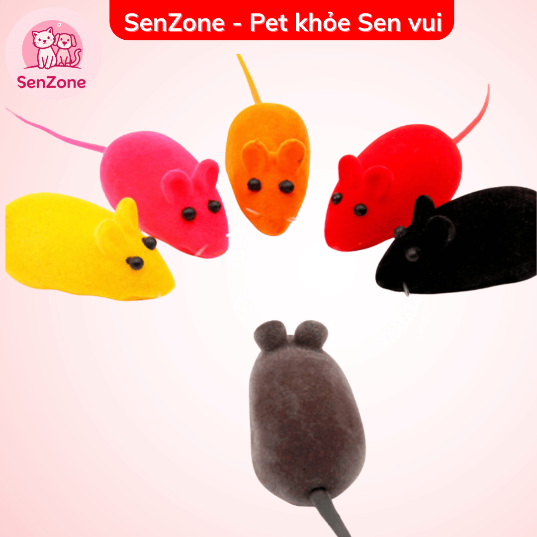 Chuột Nhung Đồ Chơi Cho Thú Cưng Chó Mèo - Ảnh 5
