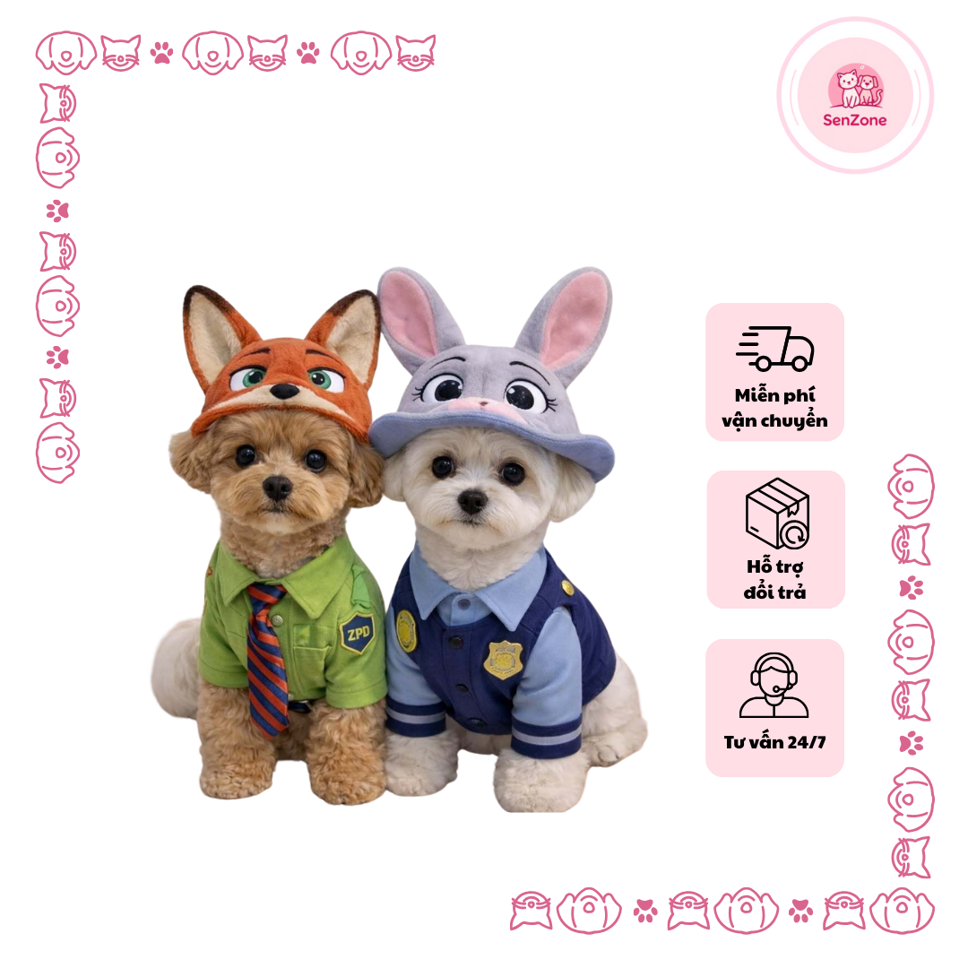 Quần áo thú cưng nhân vật hoạt hình Zootopia