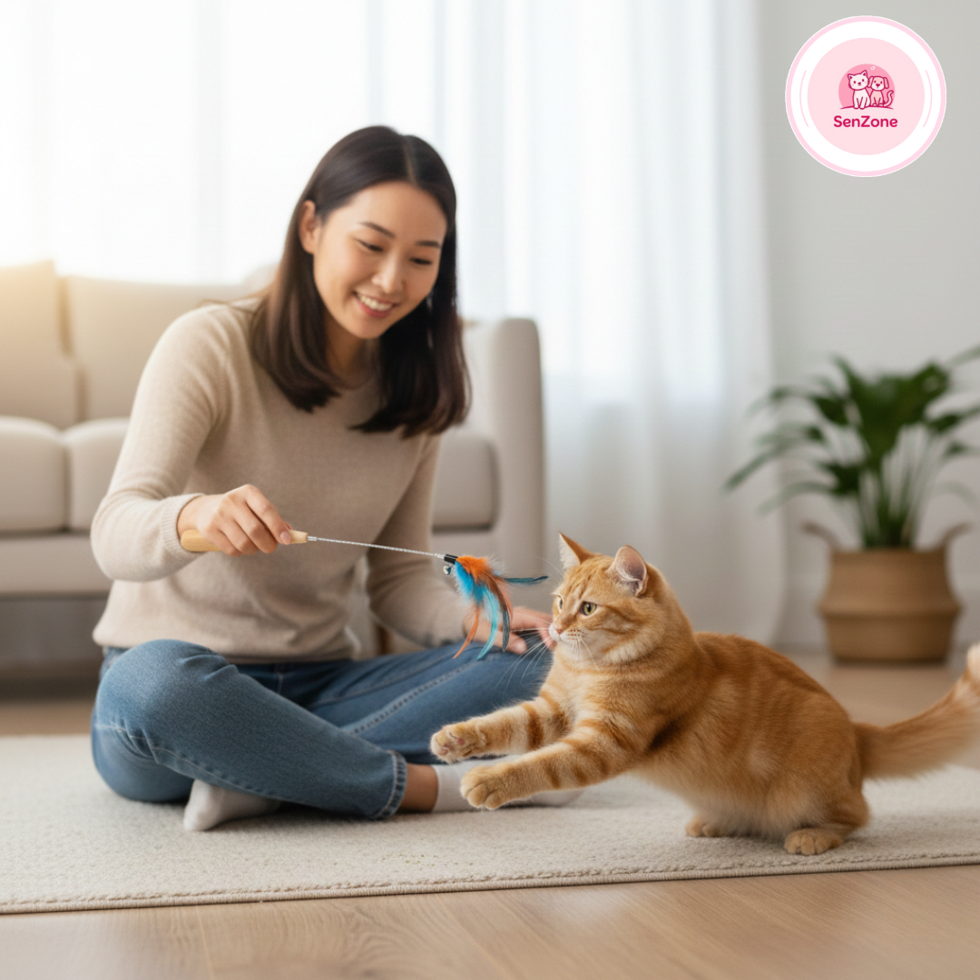 Cần câu mèo gắn lông vũ - Ảnh 3