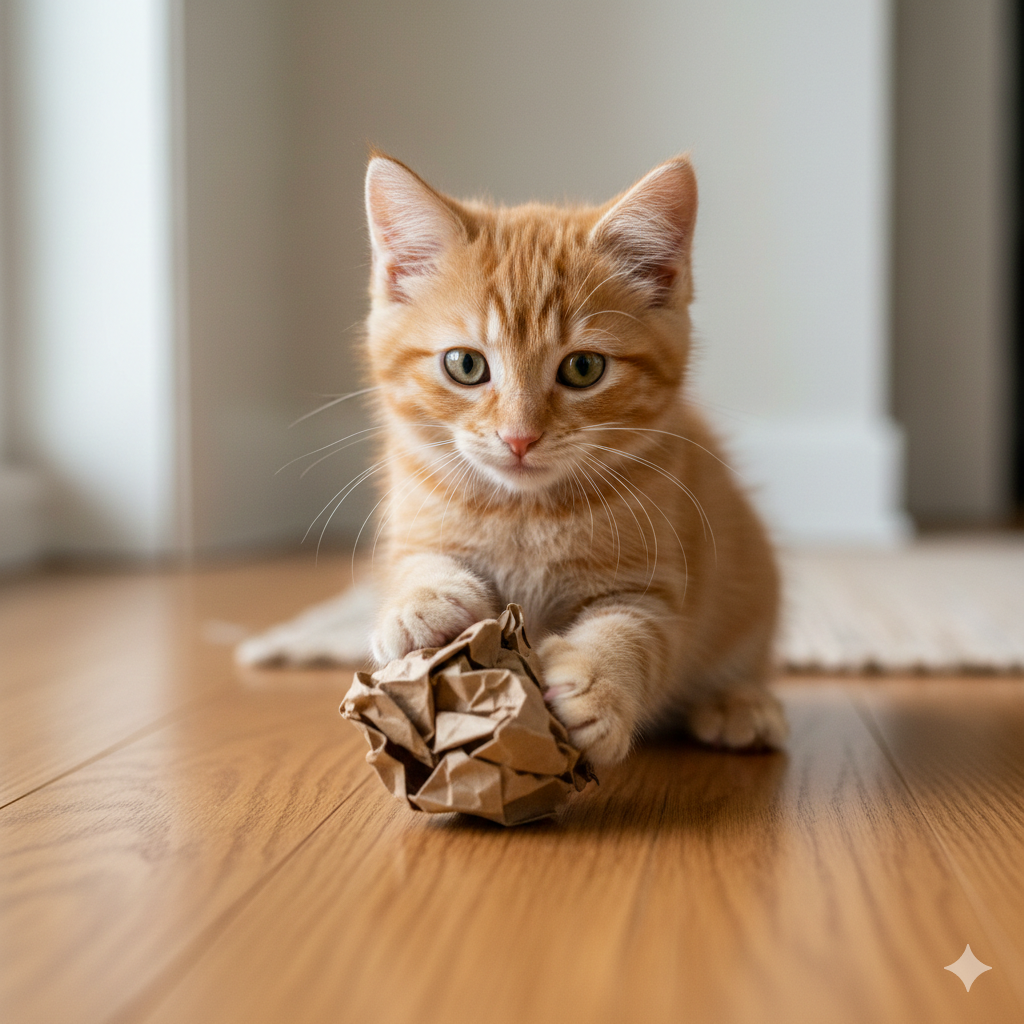 cách làm đồ chơi cho mèo con bằng giấy